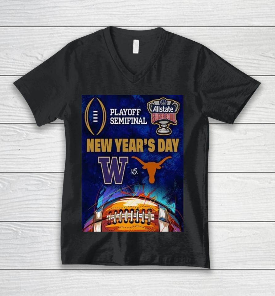 Allstate Sugar Bowl Matchup Is Set For Washington Football Vs Texas Football Unisex V-Neck T-Shirt