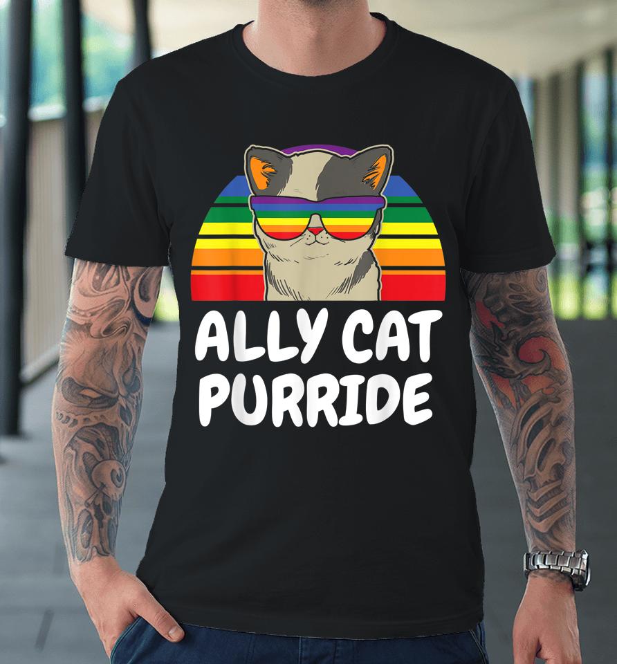 Ally Cat Purride Gay Lgbt Premium T-Shirt