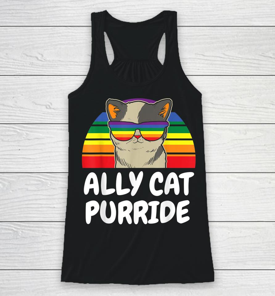 Ally Cat Purride Gay Lgbt Racerback Tank