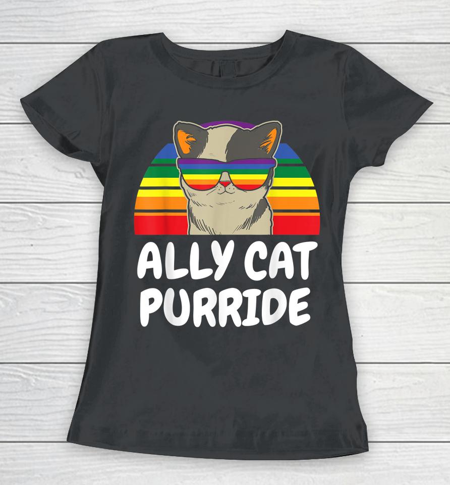 Ally Cat Purride Gay Lgbt Women T-Shirt