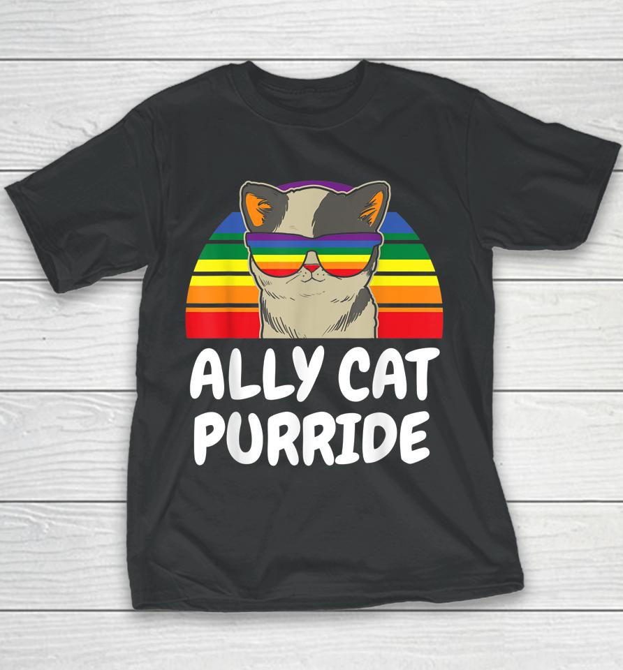 Ally Cat Purride Gay Lgbt Youth T-Shirt