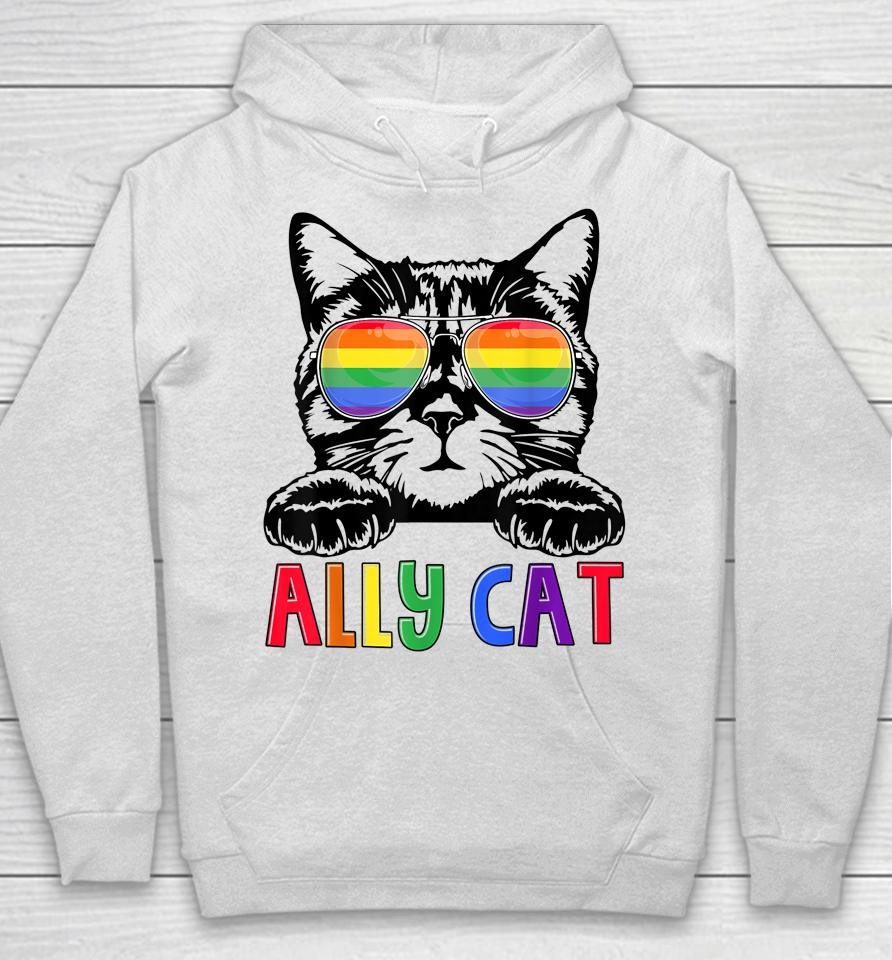 Ally Cat Rainbow Gay Pride Cute Lgbt Animal Pet Lover Hoodie