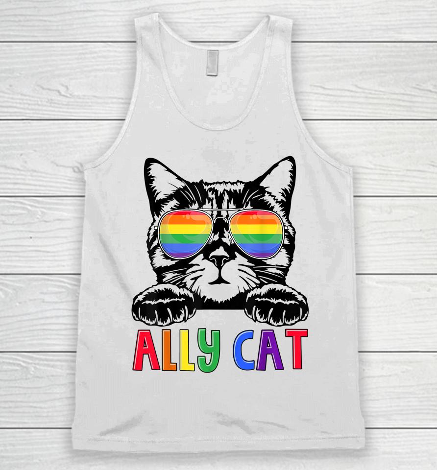 Ally Cat Rainbow Gay Pride Cute Lgbt Animal Pet Lover Unisex Tank Top