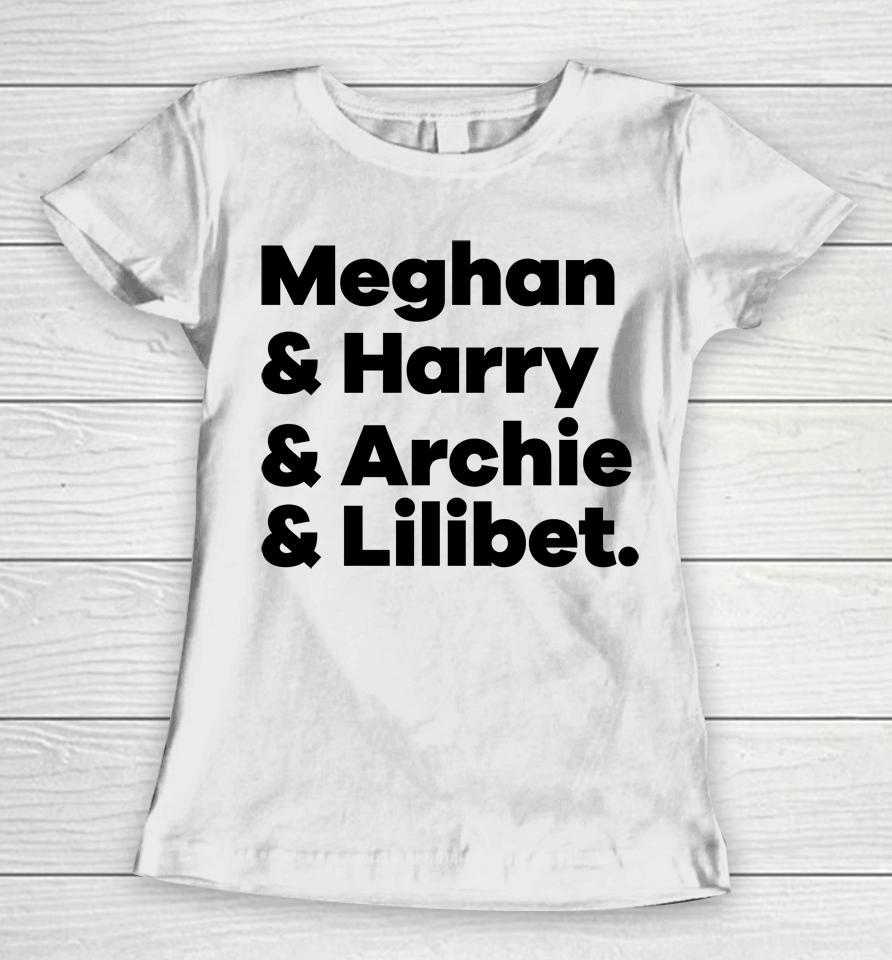 Ally M Meghan And Harry And Archie And Lilibet Women T-Shirt
