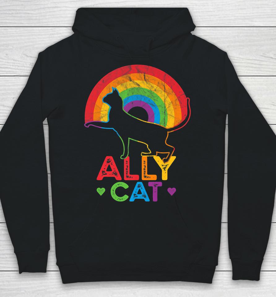 Allycat Lgbt Pride Ally Cat With Rainbow Hoodie