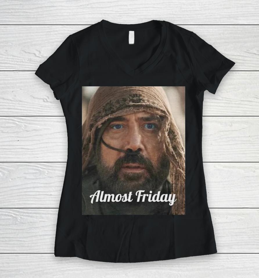 Almost Friday Dune Women V-Neck T-Shirt