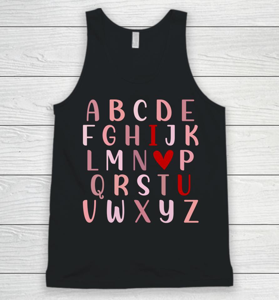 Alphabet Abc I Love You Valentines Day Funny English Teacher Unisex Tank Top