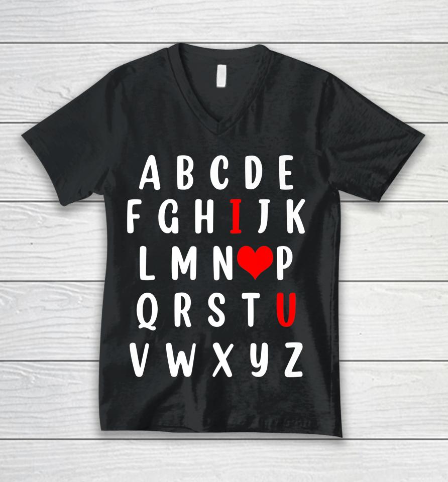 Alphabet English Teacher Valentines Day Unisex V-Neck T-Shirt