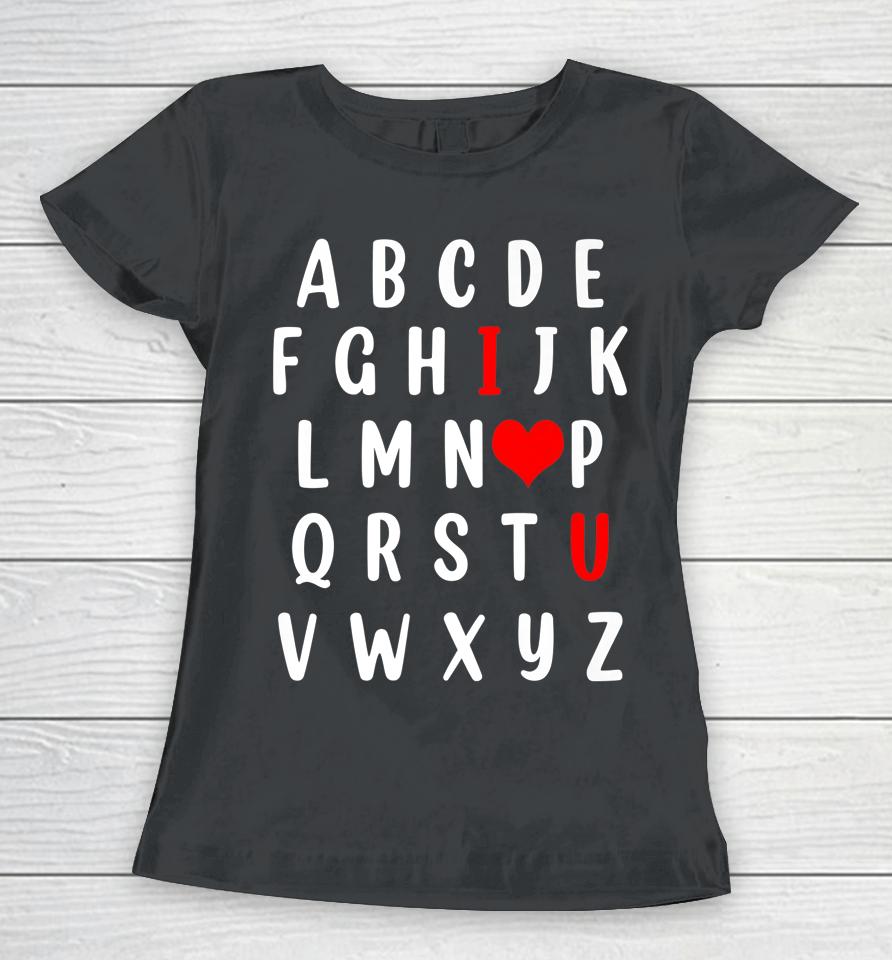 Alphabet English Teacher Valentines Day Women T-Shirt