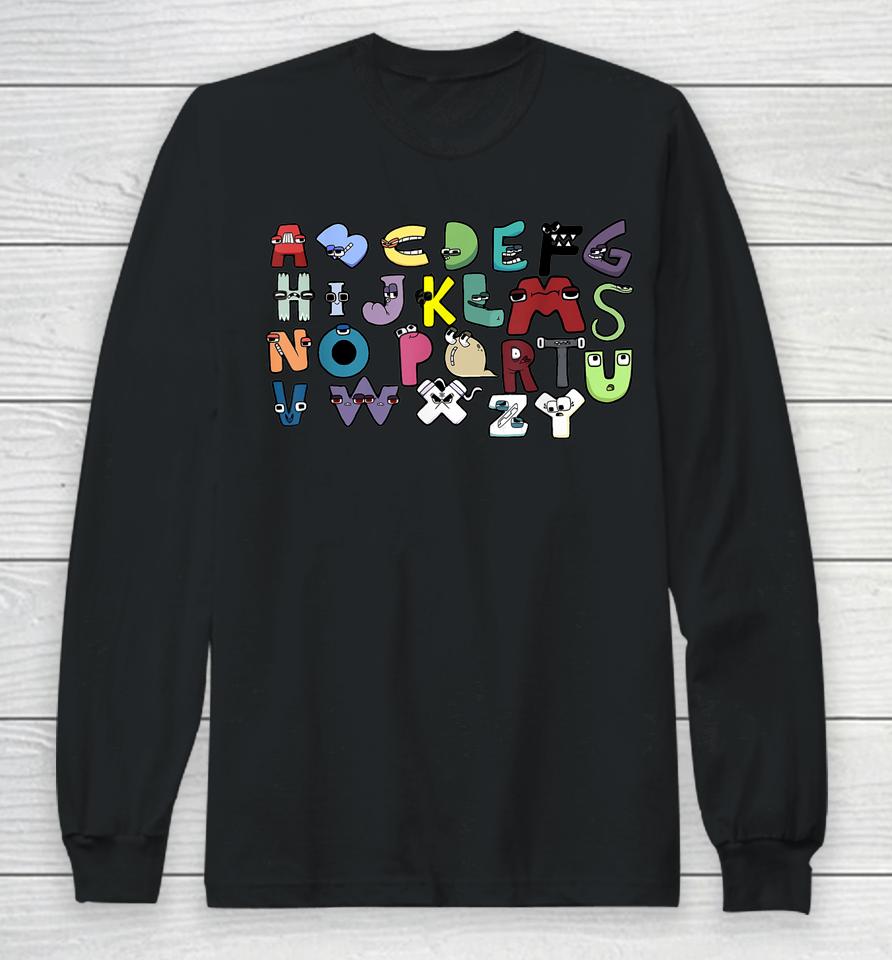 Alphabet Lore Costume For Boys Matching Learning 26 Letters Long Sleeve T-Shirt