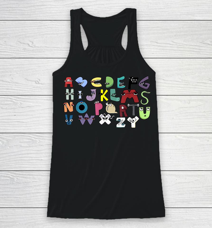 Alphabet Lore Costume For Boys Matching Learning 26 Letters Racerback Tank