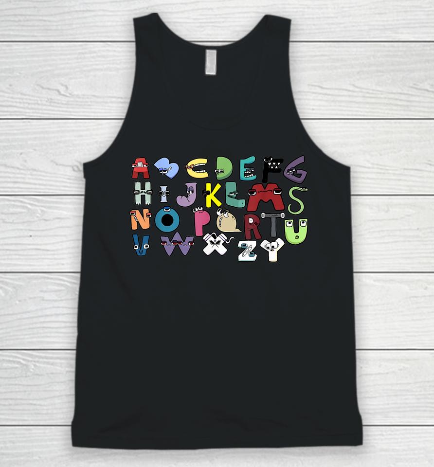 Alphabet Lore Costume For Boys Matching Learning 26 Letters Unisex Tank Top
