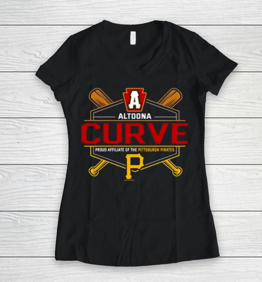 Altoona Curve Proud Affiliate Of The Pittsburgh Pirates 2024 Women V-Neck T-Shirt