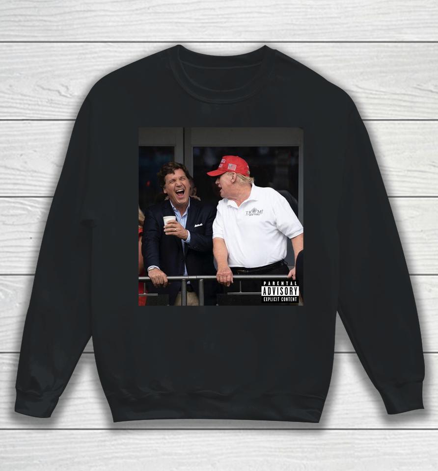 Alx Wearing Tucker Carlson And Trump Sweatshirt