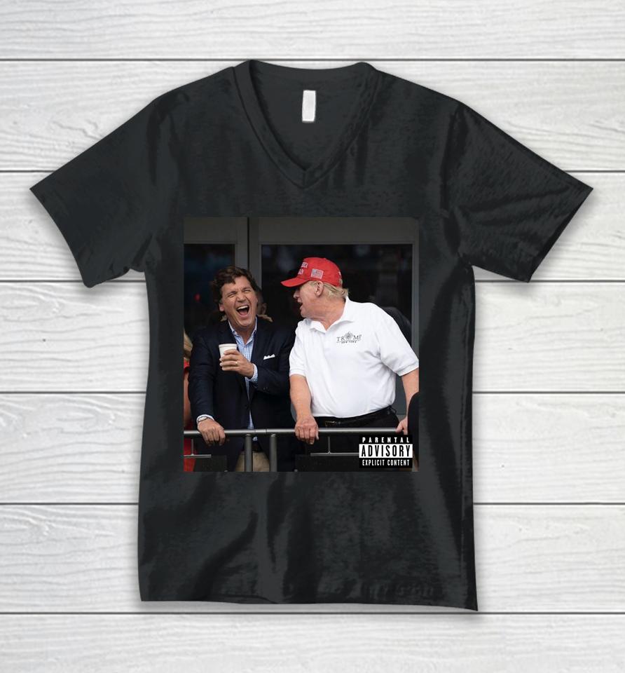 Alx Wearing Tucker Carlson And Trump Unisex V-Neck T-Shirt