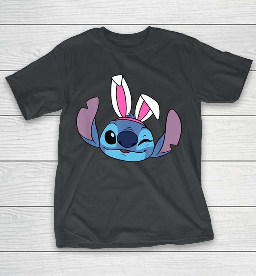 Amazon Essentials Disney Stitch Winking Spring Easter Bunny Ears T-Shirt