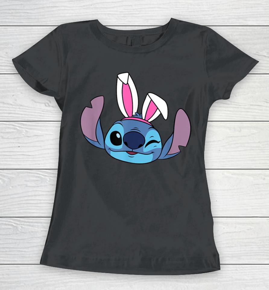 Amazon Essentials Disney Stitch Winking Spring Easter Bunny Ears Women T-Shirt