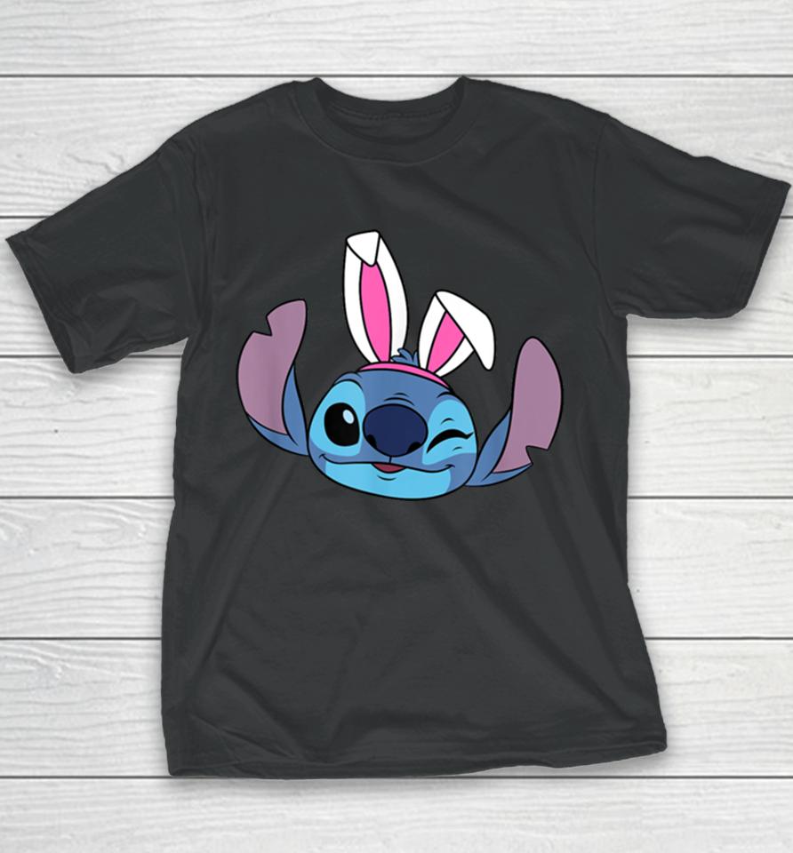 Amazon Essentials Disney Stitch Winking Spring Easter Bunny Ears Youth T-Shirt