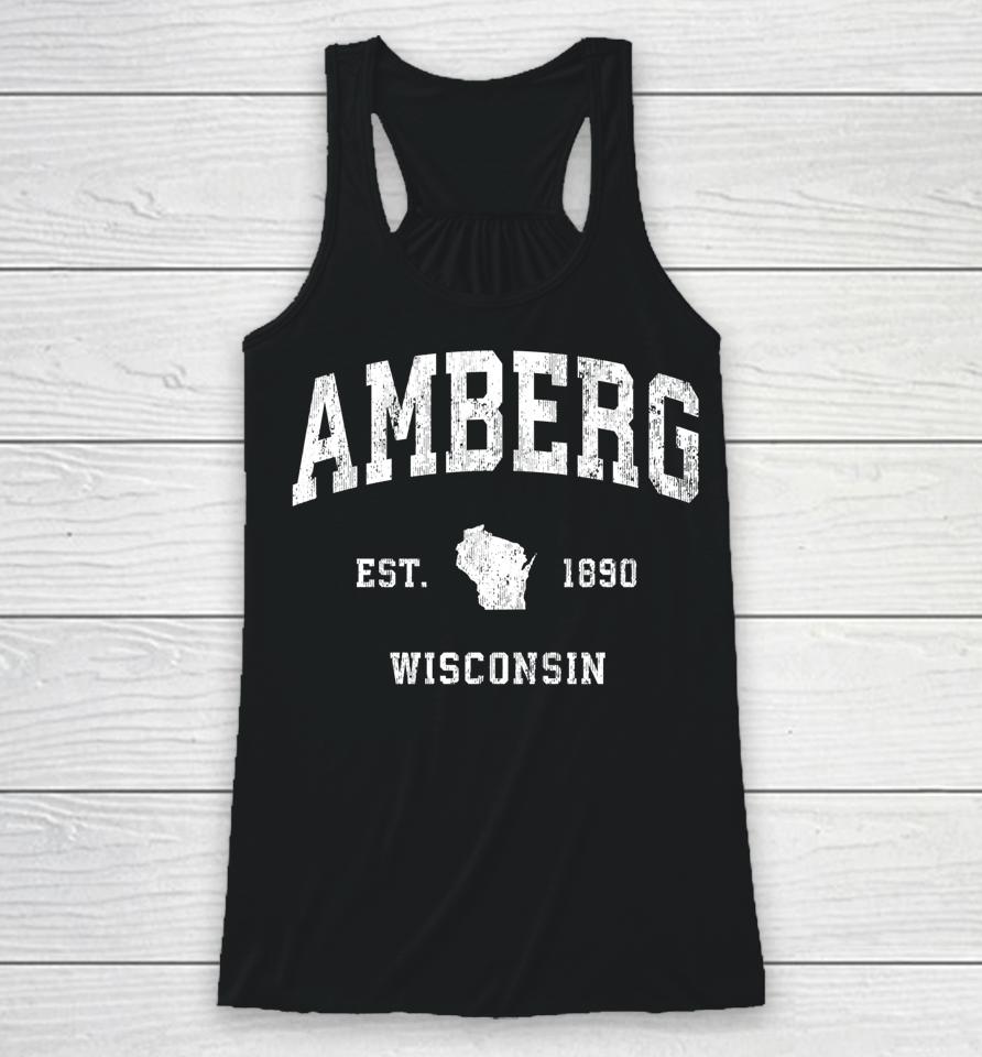 Amberg Wisconsin Wi Vintage Athletic Sports Design Racerback Tank