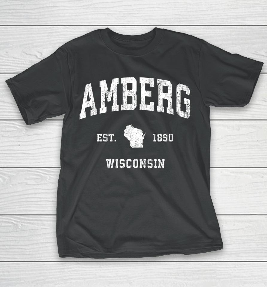 Amberg Wisconsin Wi Vintage Athletic Sports Design T-Shirt