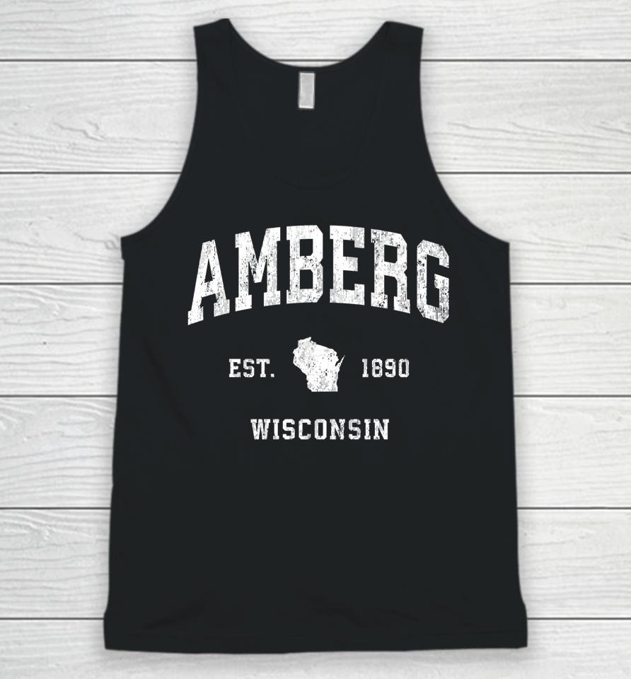 Amberg Wisconsin Wi Vintage Athletic Sports Design Unisex Tank Top