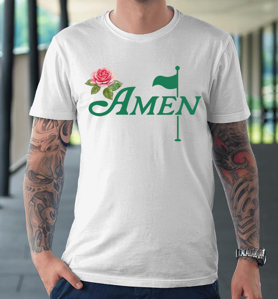 Amen Floral Master Golfer Golf Lover Golf Flower Premium T-Shirt