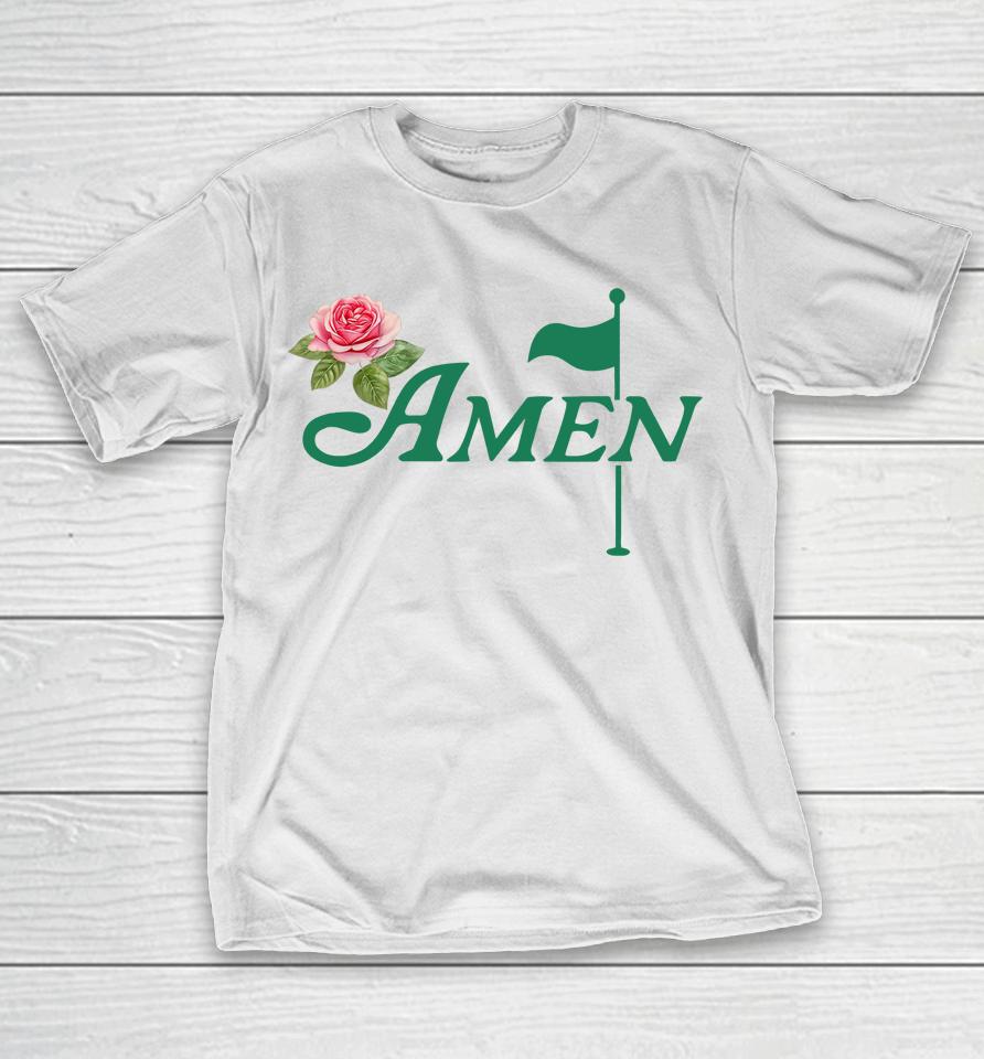 Amen Floral Master Golfer Golf Lover Golf Flower T-Shirt