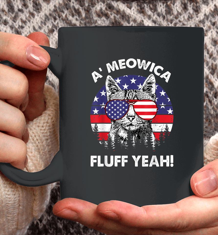A'meowica Fluff Yeah Patriotic American 4Th Of July Coffee Mug