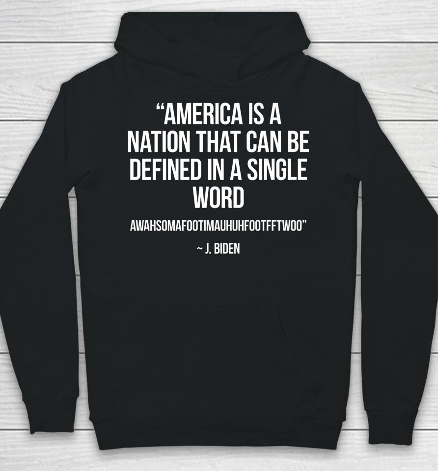 America Nation Defined In A Single Word Funny Biden Quote Hoodie