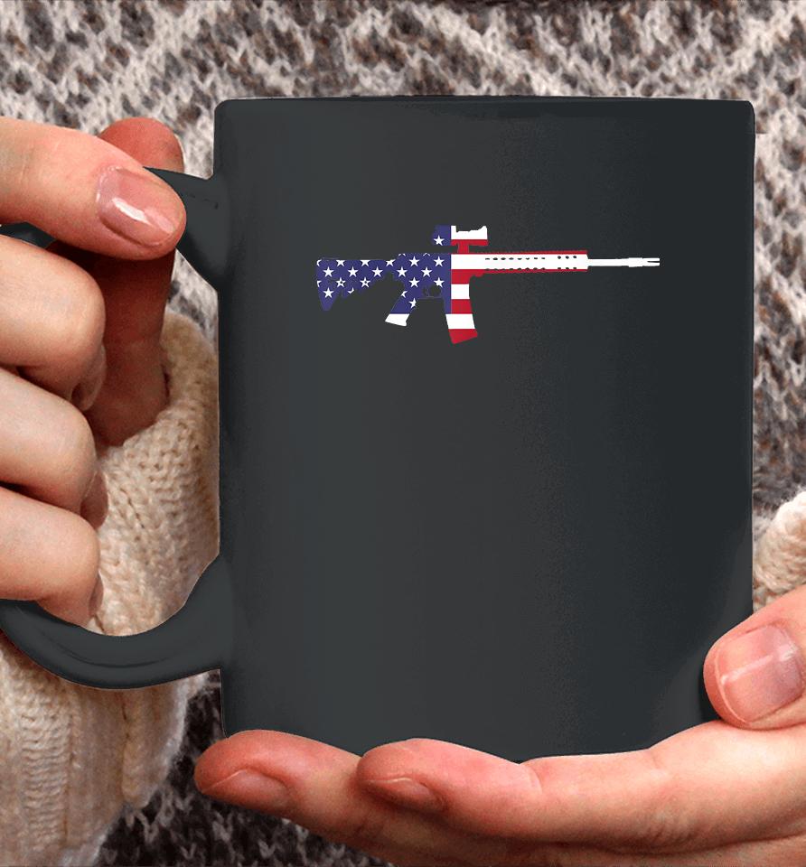 America Rifle Murica Libertarian Conservative Gun Usa Flag Coffee Mug