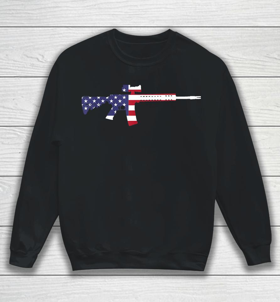America Rifle Murica Libertarian Conservative Gun Usa Flag Sweatshirt