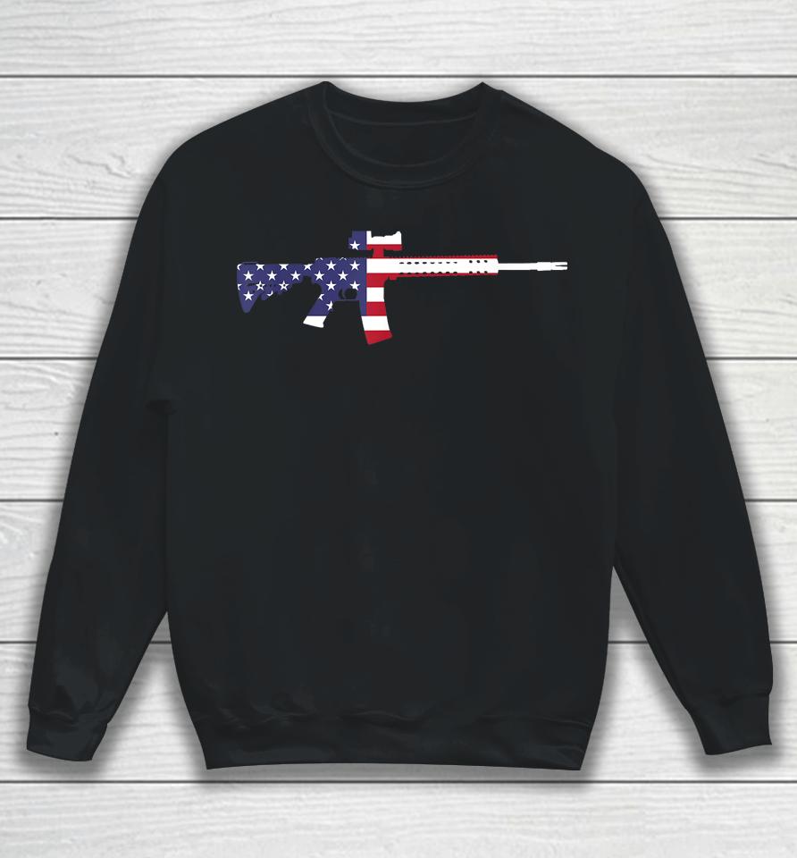 America Rifle Murica Libertarian Conservative Gun Usa Flag Sweatshirt