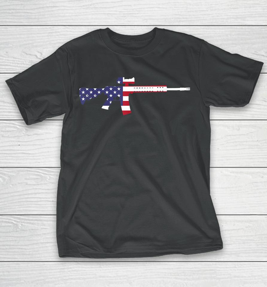 America Rifle Murica Libertarian Conservative Gun Usa Flag T-Shirt