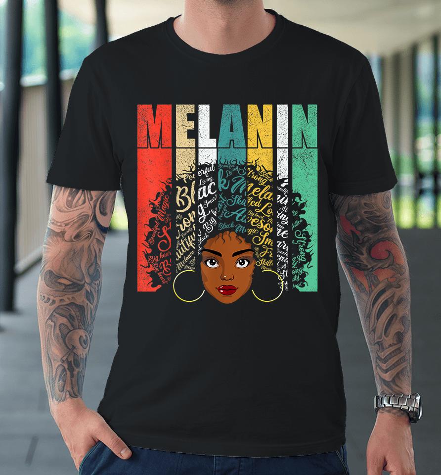 American African Blm Afro Black Women Girls Melanin Premium T-Shirt