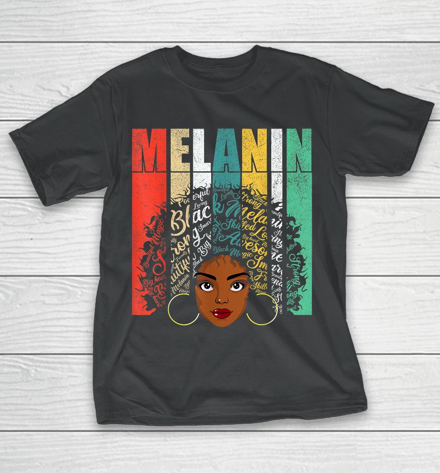 American African Blm Afro Black Women Girls Melanin T-Shirt