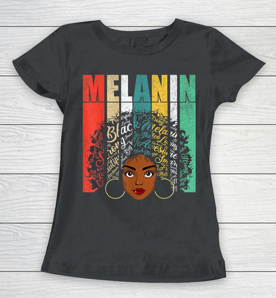 American African Blm Afro Black Women Girls Melanin Women T-Shirt