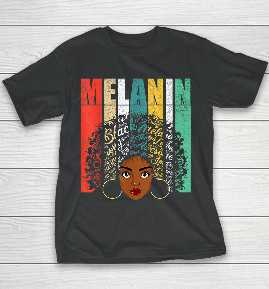 American African Blm Afro Black Women Girls Melanin Youth T-Shirt