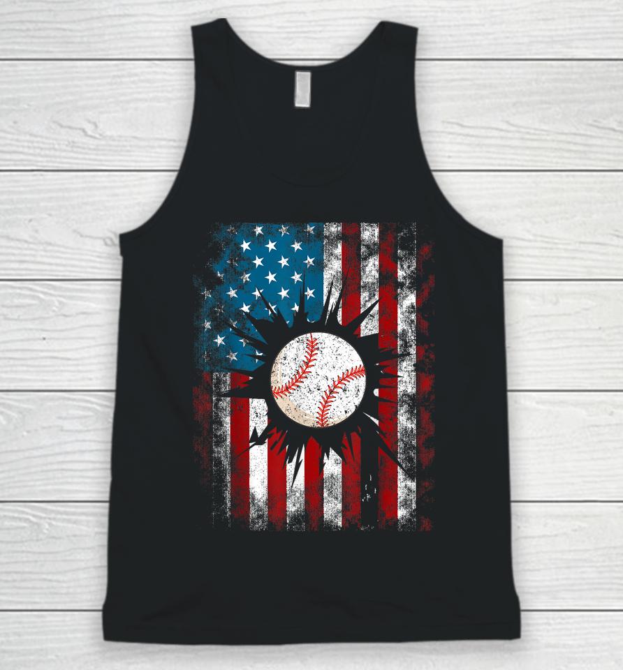 American Baseball Us Flag 4Th Of July Boys Unisex Tank Top