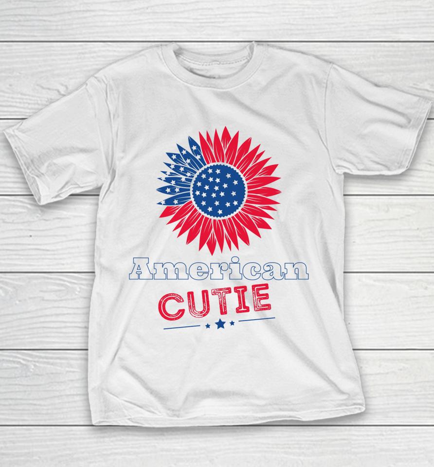 American Cutie Kids Flowered 4Th Of July Youth T-Shirt