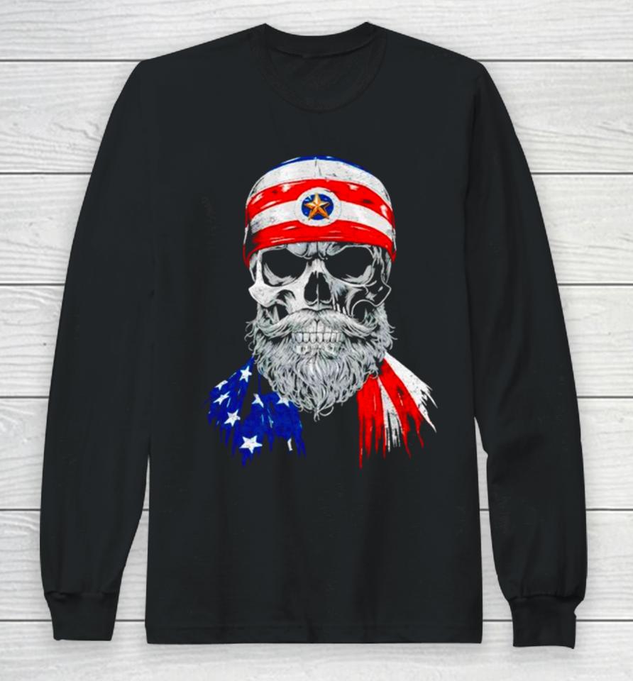 American Death Dealer Usa Flag Long Sleeve T-Shirt