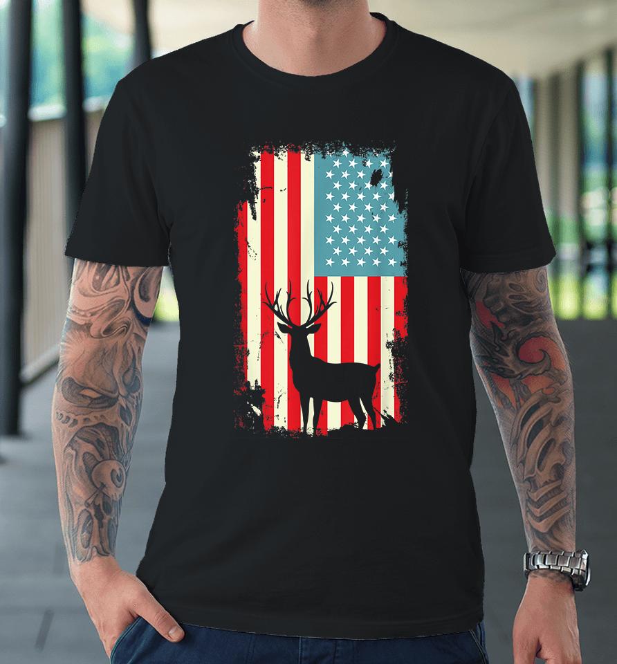 American Deer Hunter Patriotic Vintage Premium T-Shirt