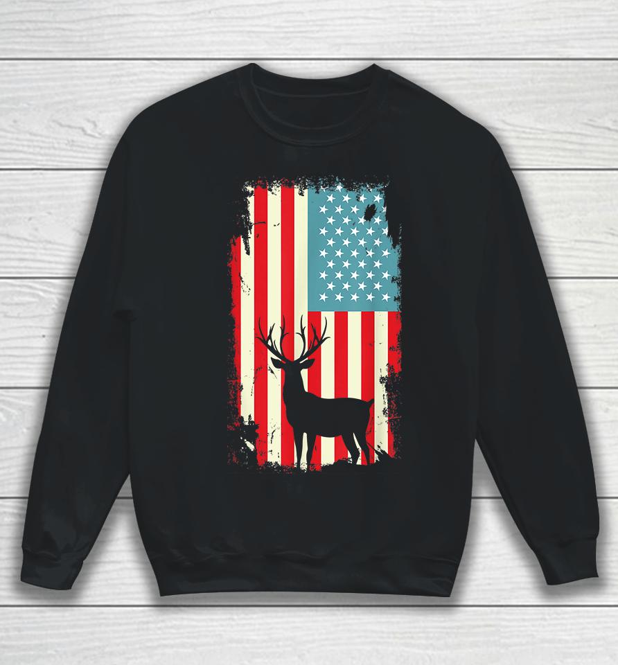 American Deer Hunter Patriotic Vintage Sweatshirt