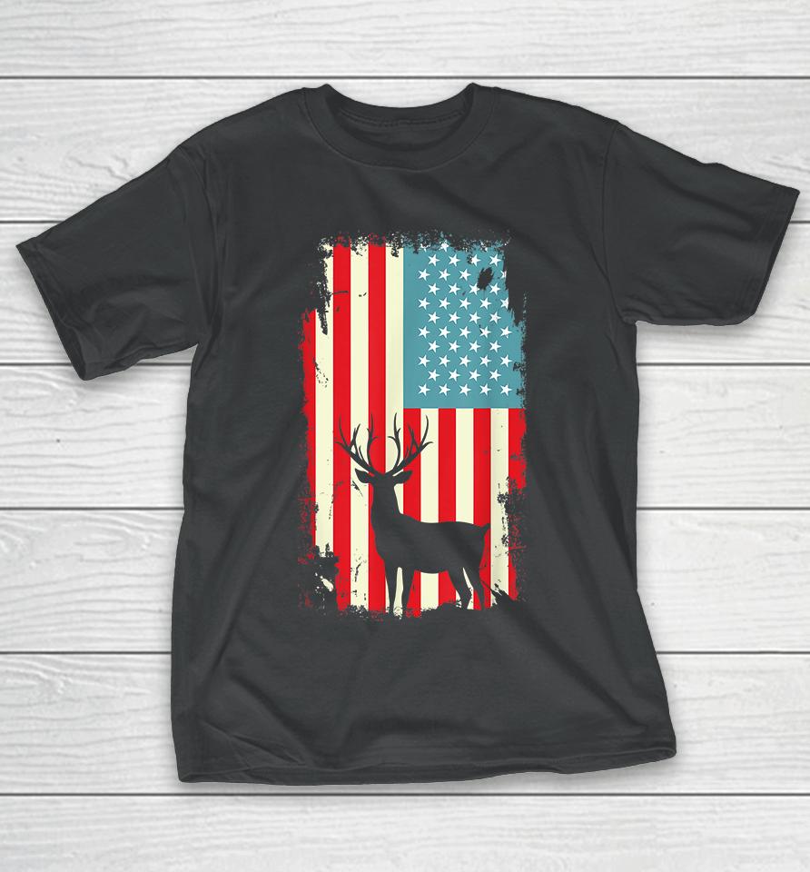 American Deer Hunter Patriotic Vintage T-Shirt