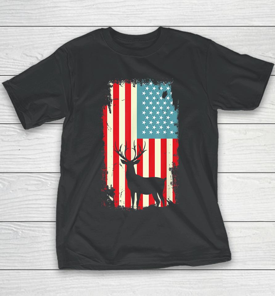 American Deer Hunter Patriotic Vintage Youth T-Shirt