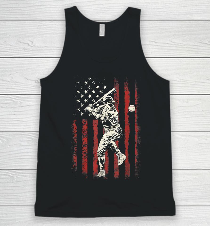 American Flag Baseball Team Gift For Men Boys Unisex Tank Top
