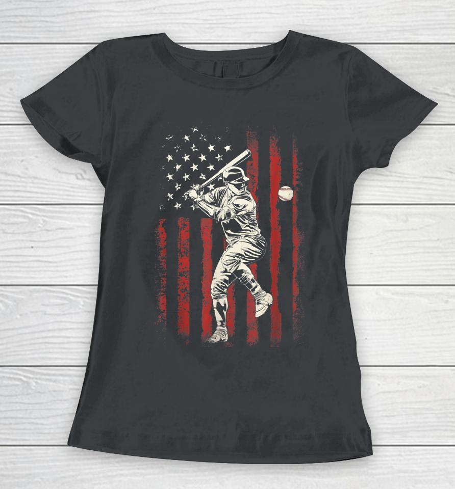 American Flag Baseball Team Gift For Men Boys Women T-Shirt