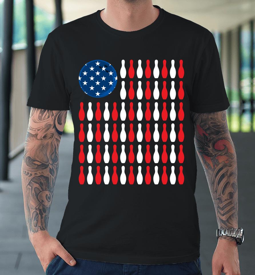 American Flag Bowling Premium T-Shirt