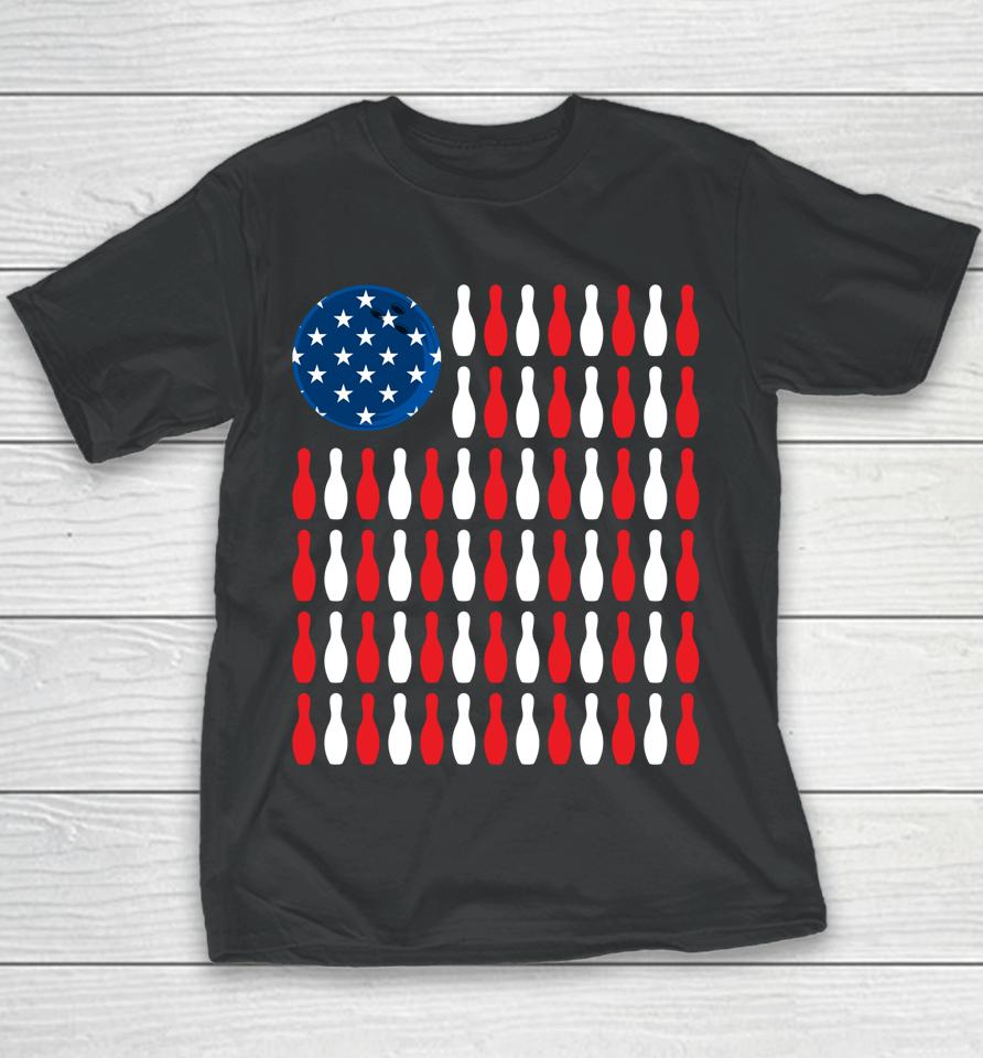 American Flag Bowling Youth T-Shirt
