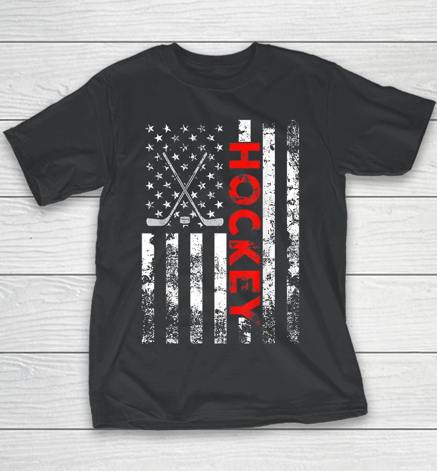 American Flag Hockey Youth T-Shirt