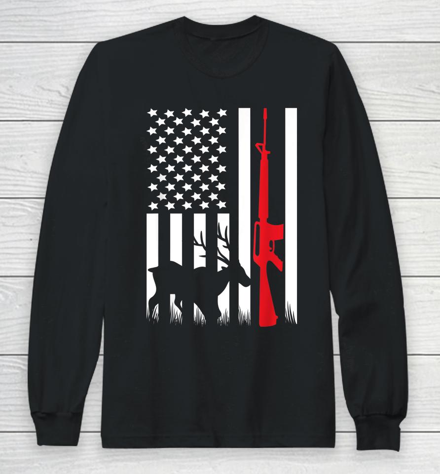 American Flag Hunting Long Sleeve T-Shirt